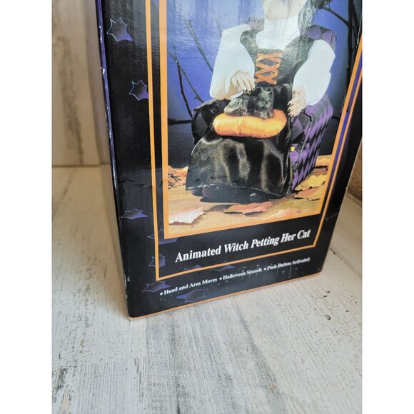 Gemmy AS IS animated witch petting cat Halloween prop decor - Picture 11 of 11